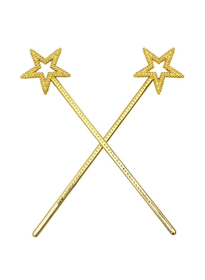 Tvoip 5PCS Girls Costume Props Star Magic Wand Angel Fairy Wands Sticks Birthday Party Wedding Halloween Cosplay Christmas 13 Inches (Gold) - Image 4