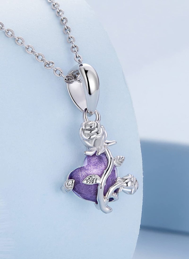 Design Inspiration: A romantic rose is decorated on a large purple zircon, which is noble and luxurious, revealing the elegance and implication of women. The language of roses is love. - Image 2