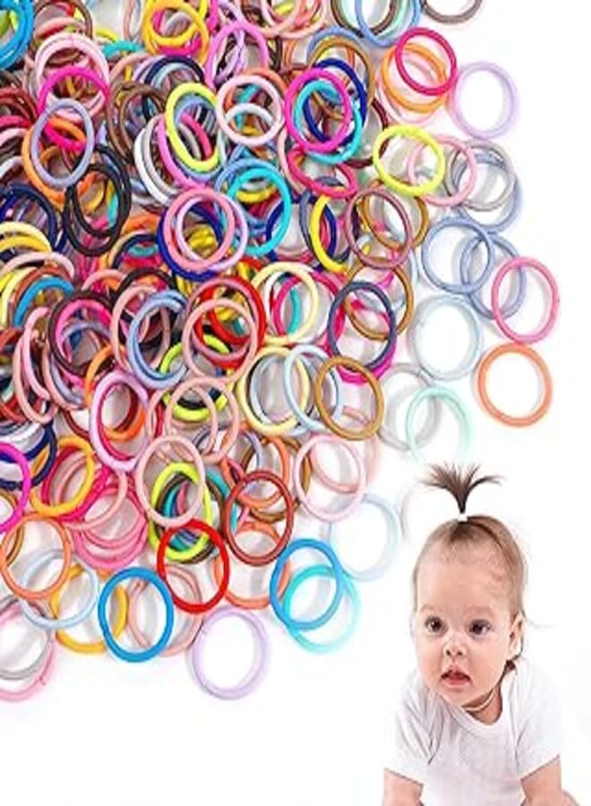 Ayesha 300Pcs Baby Hair Ties Hair Rubber Bands Small Elastics Ponytail Holders Multicolor Toddler Hair Ties Hair Accessories for Baby Girls Thin Hair
