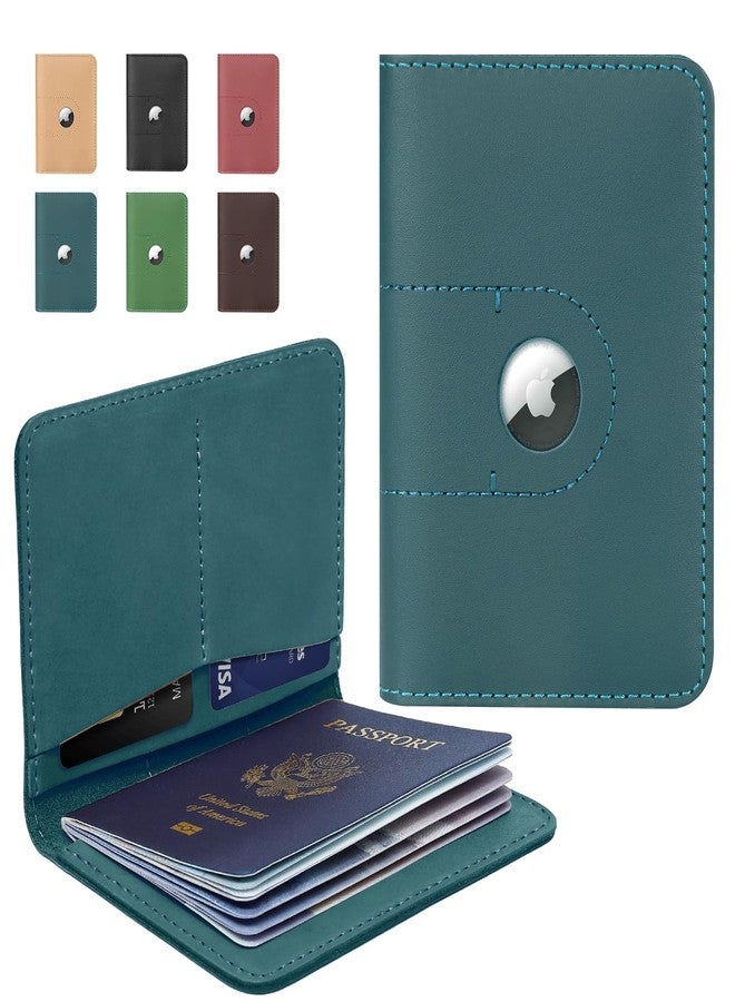 ALLIVE Genuine Leather Passport Holder Women Men, Passport Holder with Airtag, Travel Must Haves Airport Essentials, Passport Cover Case Travel Gifts - Image 1