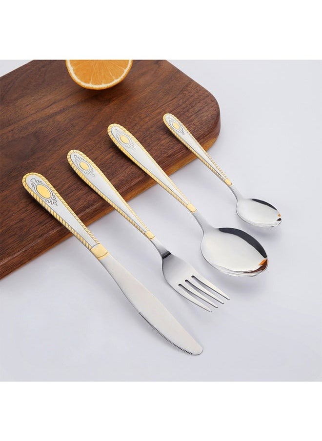 LEXIN 24-Piece Stainless Steel Cutlery Spoon,Fork And Knife Set Silver  - Image 2