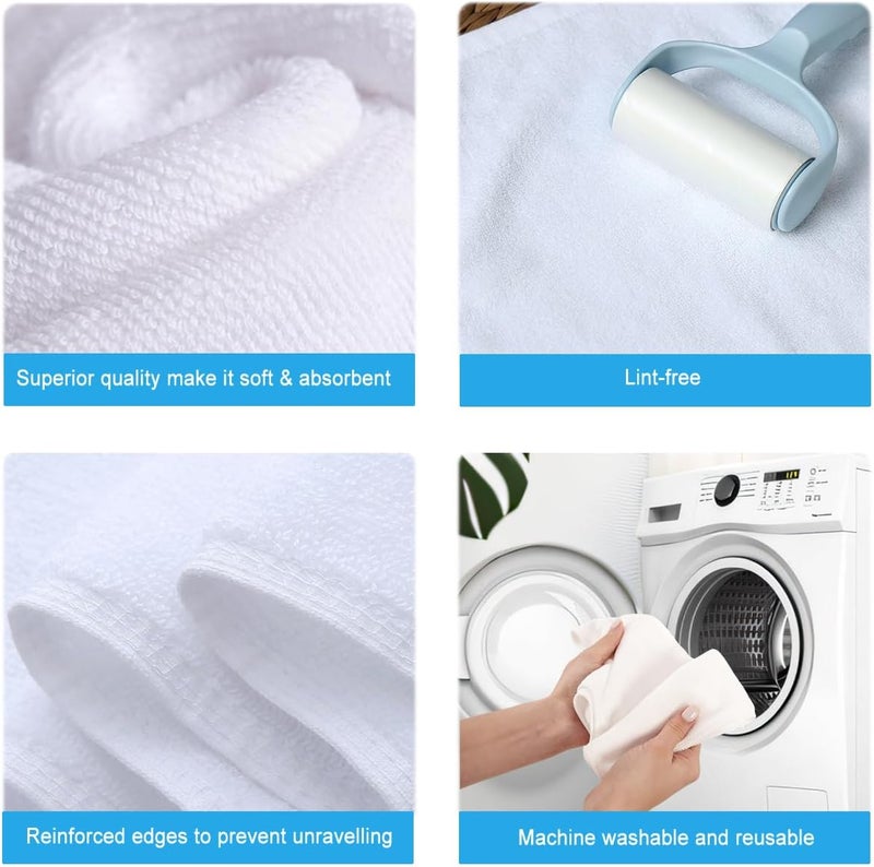SURPRISE PIE Microfiber Cleaning Cloth-8PK Cleaning Rags High Absorbent Lint-Free Scratch-Free Multi-Purpose Double-sided Fiber Cleaning Supplies Polishing Drying Towels for House Kitchen Car 12"x12" (White) - Image 4