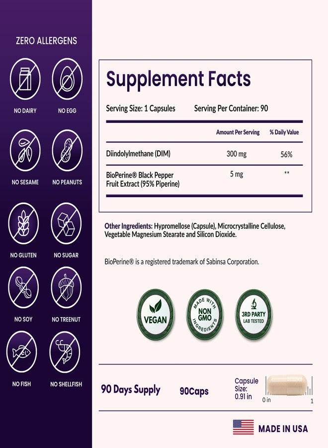 ForestLeaf DIM Supplement - 300mg DIM Estrogen Supplement for Women/Men - Diindolylmethane with BioPerine Black Pepper - Support for Detox, Metabolism, Hormone Balance & Menopause - 90 Caps - Image 5