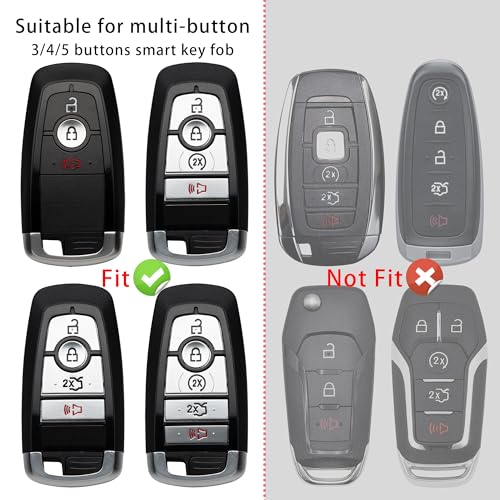 ZSPDACC Ford Bronco Key Fob Cover 2026 2025 2024 2023 2022 and Pickup Ranger Maverick car Key Case Transparent case fits Multiple Buttons - Image 2