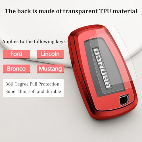 ZSPDACC Ford Bronco Key Fob Cover 2026 2025 2024 2023 2022 and Pickup Ranger Maverick car Key Case Transparent case fits Multiple Buttons - Image 5
