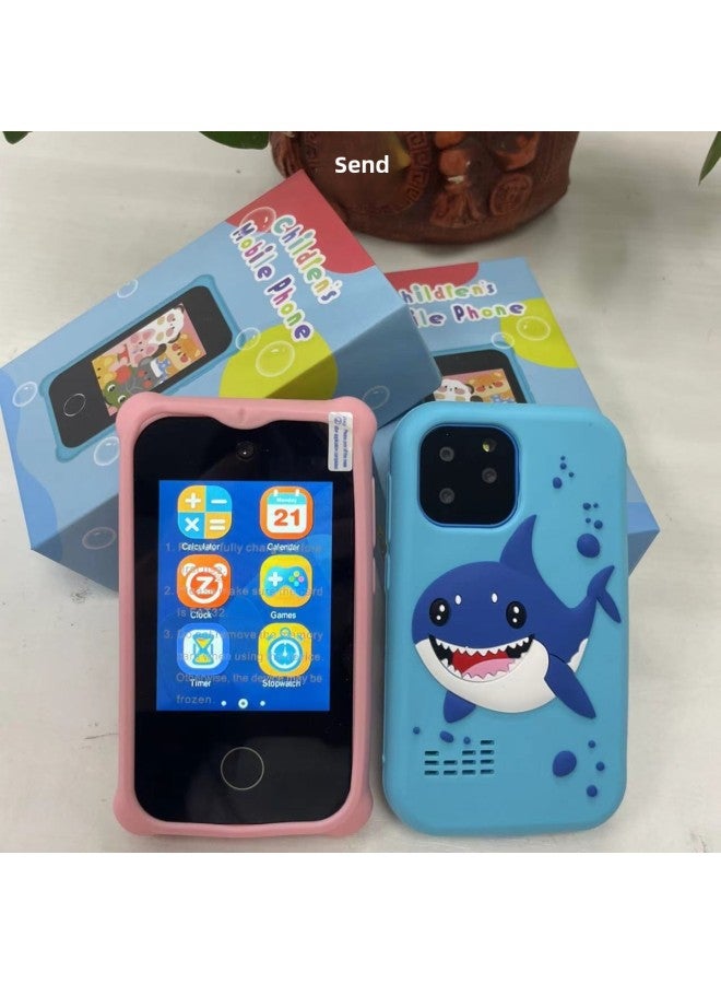 Generic E-commerce S3 Children Smart Touch Phone Silicone Phone Case Unicorn Toy Shark Anti-fall-Color:Sky Blue  - Image 3