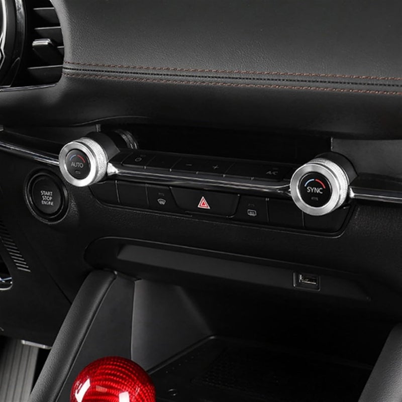QASULER Alloy Car Air Conditioning Knob Cover for Mazda - Image 5