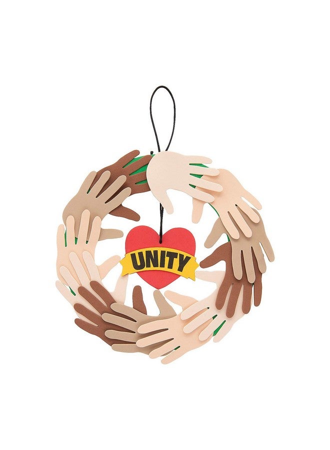 Fun Express Unity and Diversity Wreath Craft Kit - Makes 12 - Inclusive DIY Crafts for Kids, Daycare and School Activities