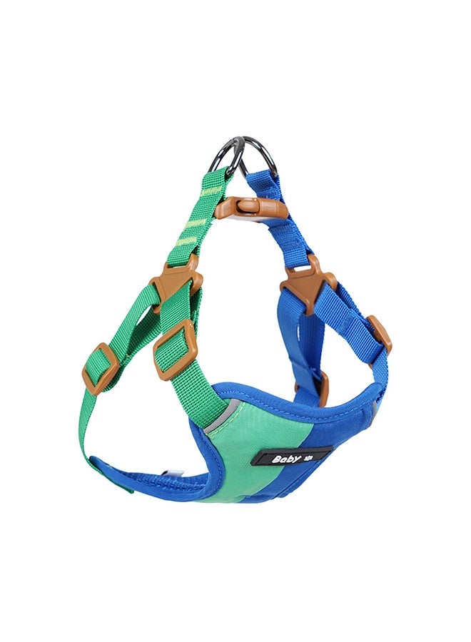 Dog Harness with Leash Set| No Pull Adjustable Reflective Soft Padded Pet Vest Harnesses| Easy Control for Small, Medium, and Large Dogs and Cats Outdoor Walking ​(blue and green））)​ - Image 2