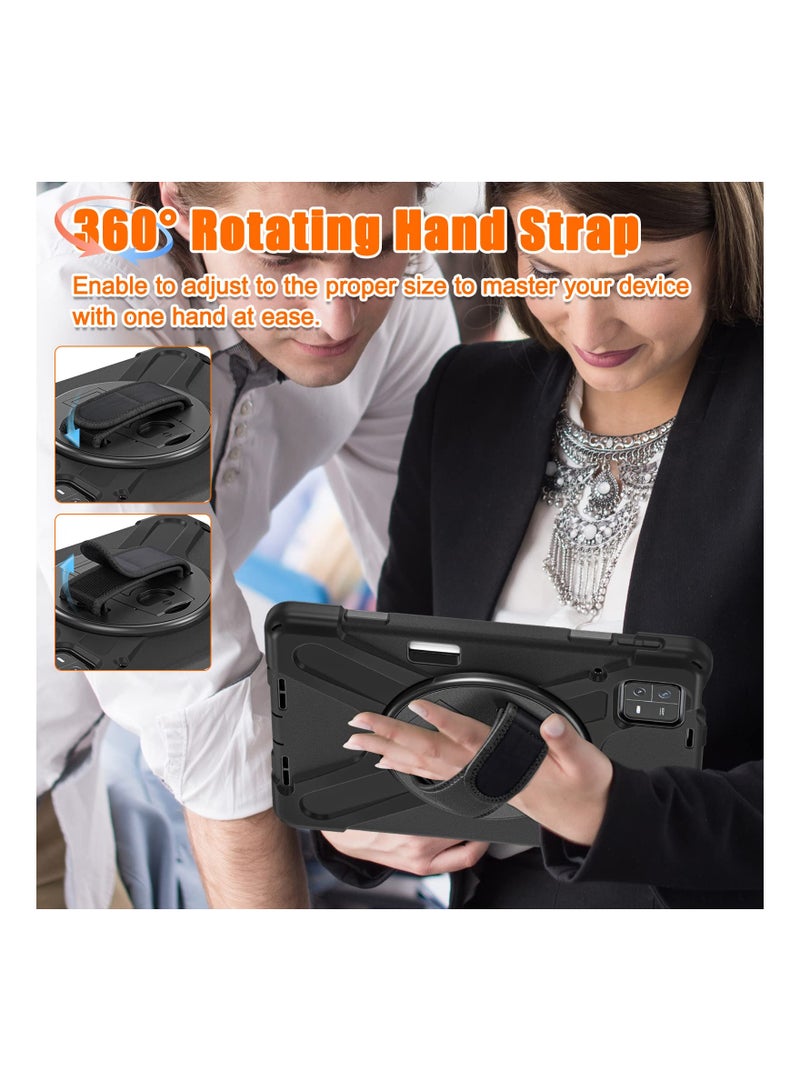 SYOSI Rugged Case for Xiaomi Pad 6 (11-Inch 2023) , Rotatable Case Kickstand Case ith [360 Rotatable kickstand/Hand Strap] [Shoulder Strap] Hybrid Protective Case for Xiaomi Mi Pad 6/Mi Pad 6 Pro, Black - Image 3