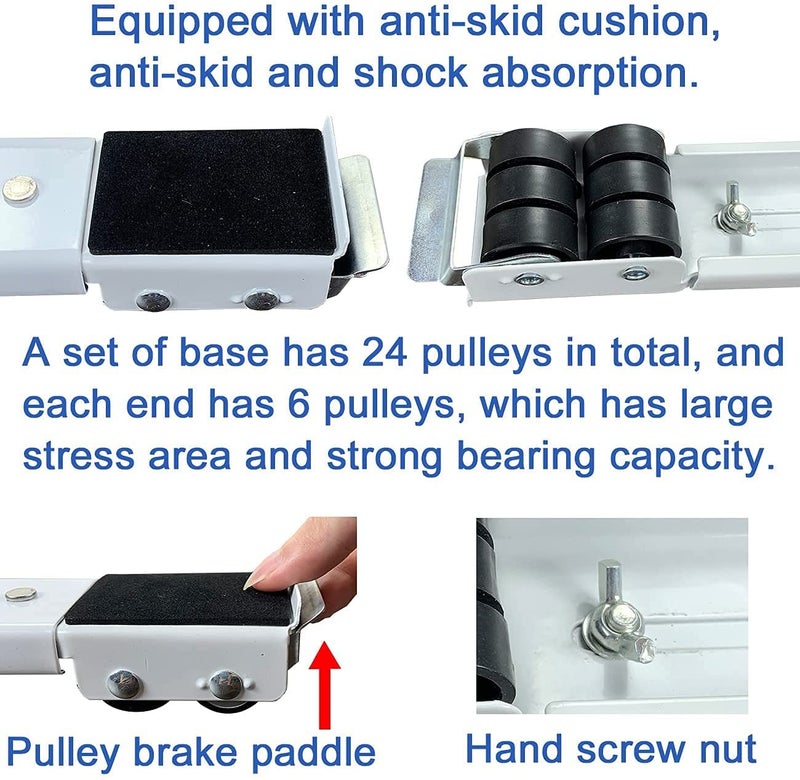 AASHRO MALL 2pcs Movable Washing Machine Stand Adjustable Base Mobile Roller Foot Mats Protector Stand - Image 5