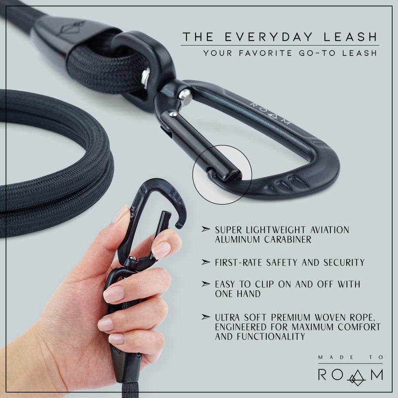 Roam Made to ROAM Premium Everyday Leash - Ultra Soft Dog Leash with Aviation Aluminum Carabiner for Small, Medium, Large Dogs - New York Afterlight, 4ft (Rubber Coated Metal Clamps) - Image 3
