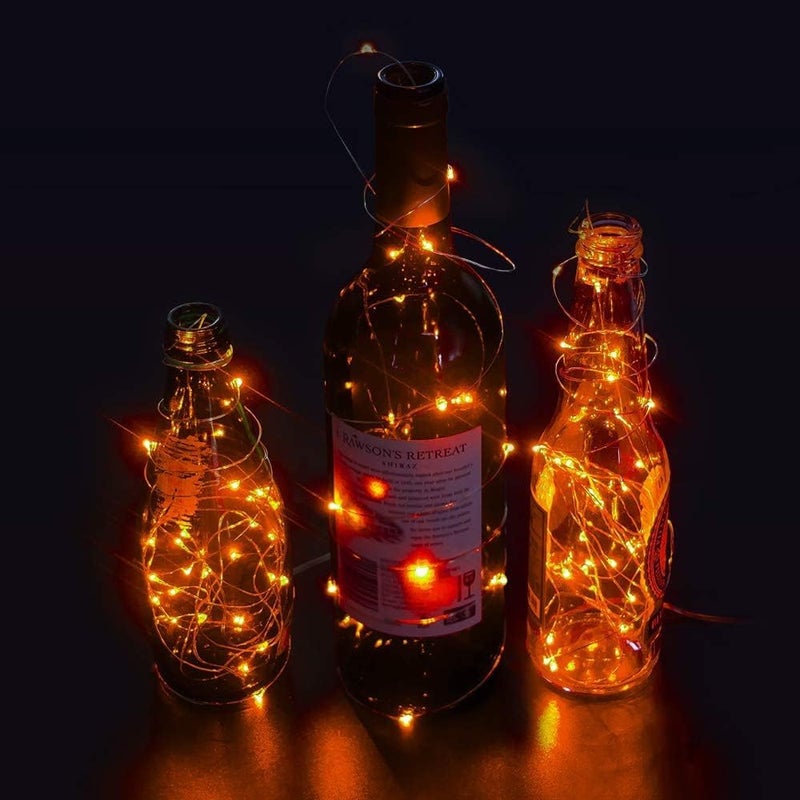 ANJAYLIA Orange String Lights for Halloween Battery Operated Fairy Lights, 16.4ft 50 LEDs Twinkle Firefly Lights for Garden,Thanksgiving Day,Christmas Indoor Decoration - Image 3
