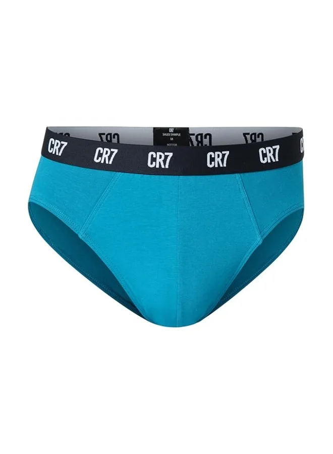 سي ار7 CR7 Men’s Basic Underwear 3-Pack Multicolor – Comfortable Cotton Stretch Briefs, Breathable Everyday Innerwear