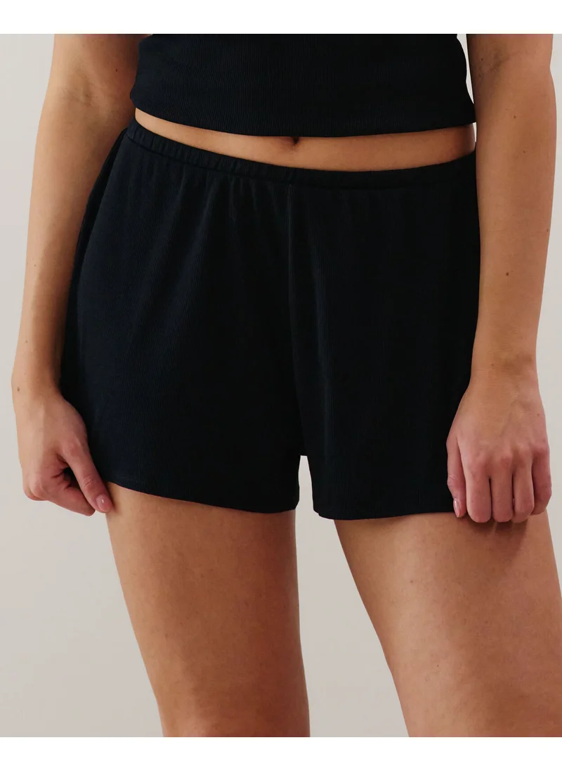 UNDIZ Ribbed jersey shorts - black