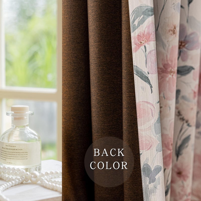 SUOUO Vintage Red Brown Floral Blackout Curtains for Bedroom 84 inches Long Patterned Window Drapes for Living Room 2 Panels - Image 5
