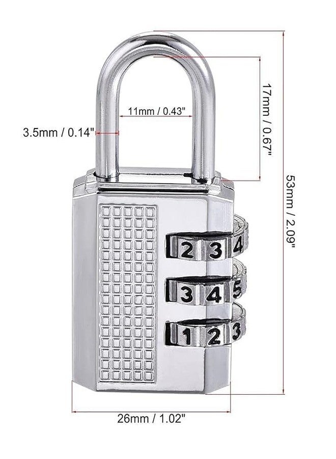 Tiny Deal Metal Luggage Lock, 3 Dialer Number Lock Luggage, Suitcase, Bag, Travel Rechangable Combination Pad Lock - Image 3