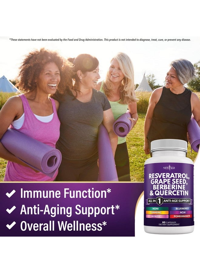 نيو إيدج نيو إيج ريسفيراترول 6000 مجم، بيربارين 3000 مجم، مستخلص بذور العنب 3000 مجم، كيرسيتين 4000 مجم - مكمل غذائي من البوليفينول للنساء والرجال مع مستخلص نوني، إن-أسيتيل سيستين، مستخلص أساي - 120 كبسولة - Image 5