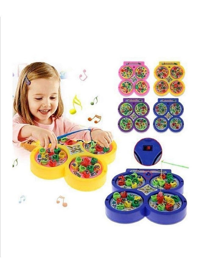 Niku Fishing Game Toy for Kids Boys and Girls with Rotating Board | Fish Catching Game | Music On/Off Switch | Includes 32 Fish and 4 Fishing Poles | Birthday Gifts for Girls Kids, Multicolor - Image 3