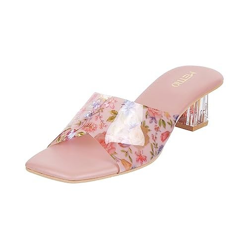 Metro Women Peach Block Heel Fashion Sandal UK/7 EU/40 (40-157) - Image 1
