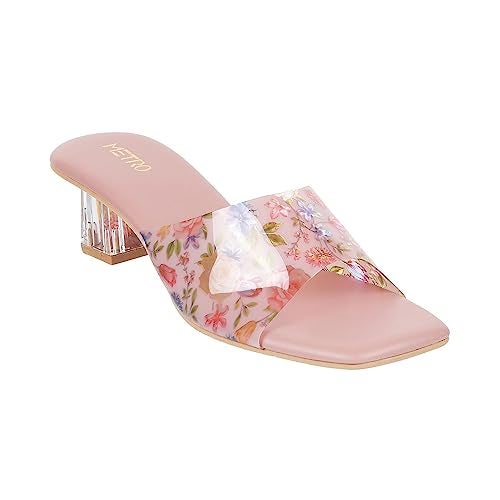 Metro Women Peach Block Heel Fashion Sandal UK/7 EU/40 (40-157) - Image 2