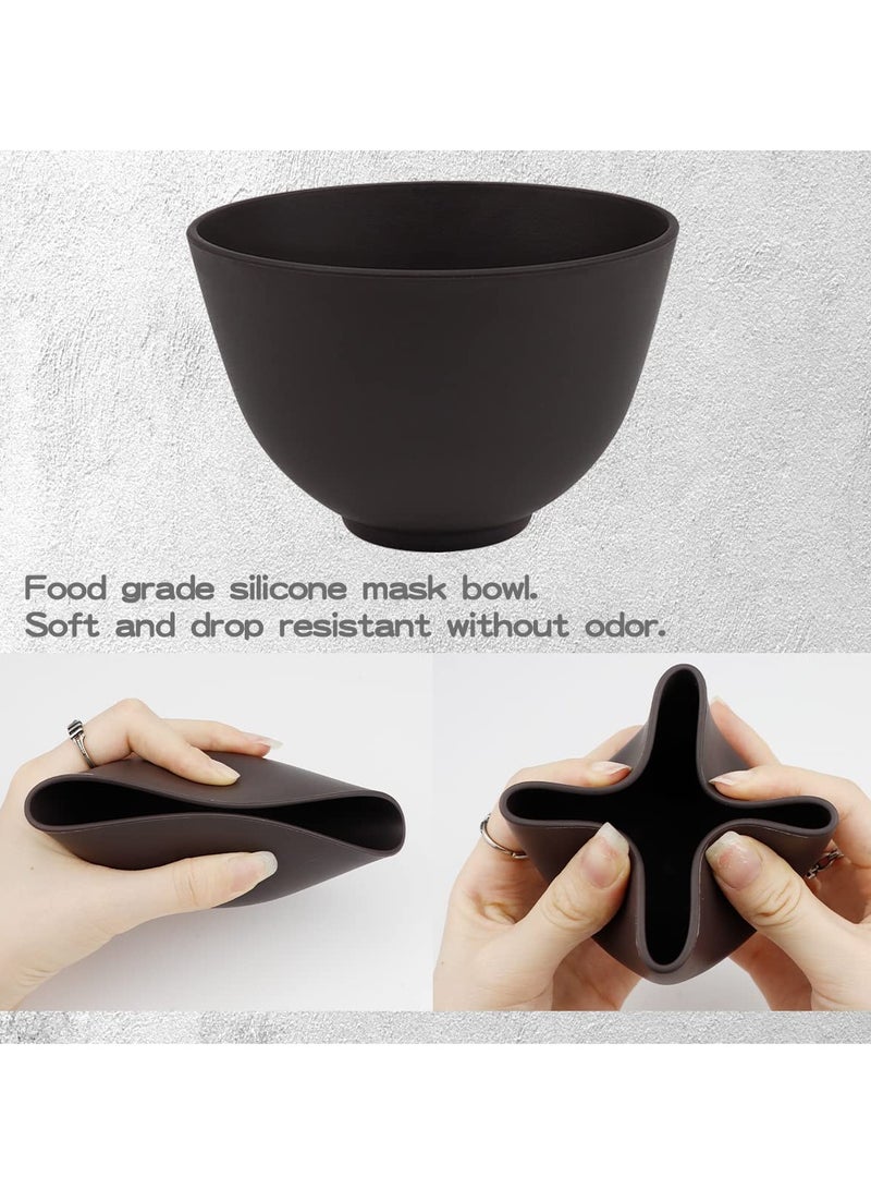 Silicone Face Mask Mixing Bowl Set, 4Pcs Cosmetic Beauty Tool for Home Salon, Includes Applicator Brush and Mud Bowl for Facial Treatments - Image 3