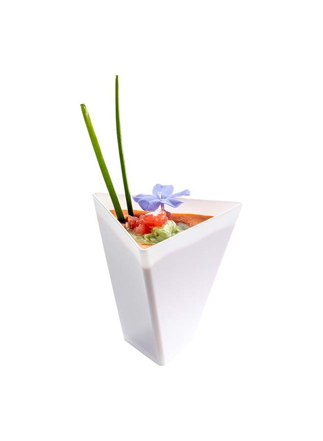Restaurantware 3.5 Ounce Appetizer Cups, 100 Disposable Dessert Cups - Premium, Triangle, White Plastic Tasting Cups, Serve Desserts Or Appetizers, For Parties, Events, Or Occasions - Image 4
