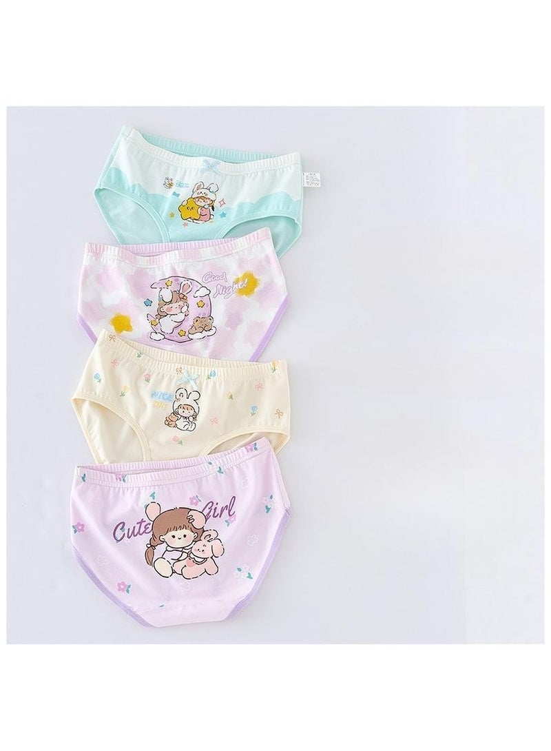 Four Pieces Per Set Little Girl Cute Style Triangle Pants Suitable For Ages 3-10 - Image 1