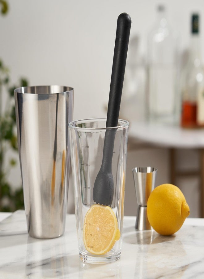 ترو مدقة ترو باش للكوكتيلات والفواكه والتوابل والأعشاب، مدقة بار للموهيتو والمن جوليب والأولد فاشند، إكسسوارات بار للمطبخ والمنزل، أدوات نادل، هراسة ليمون وليمون حامض، 8.25 بوصة، أسود - Image 5