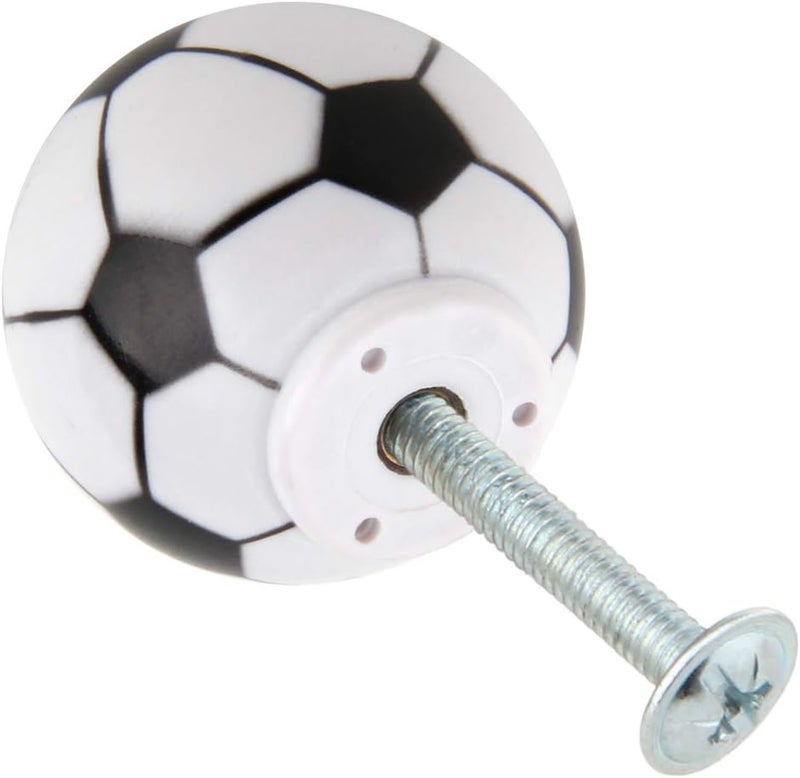 Silverline 6 Pack Cabinet Boy Child Drawer Knobs 1-1/4" Sports Dresser Wardrobe Room Decoration Soccer - Image 3