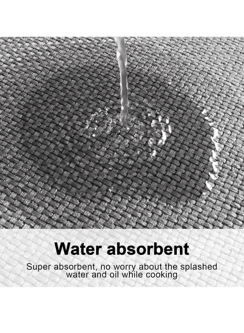 شاربدو مطاطات مطبخ مكونة من قطعتين مقاومة للانزلاق – مطاطات مطبخ منسوجة ماصة للماء امام الحوض، متينة ومقاومة للماء وقابلة للغسيل 45×120 سم + 45×70 سم - Image 4
