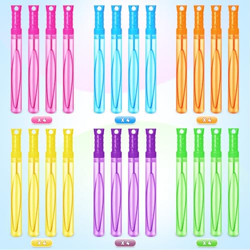 Letapapa Bubble Wand 24 Pcs Bubble Wands Bulk in 6 Colors Bubble Party Favors for Kids Summer Toys Indoor Outdoor Activity Themed Birthday Wedding for Girls Boys - Image 5