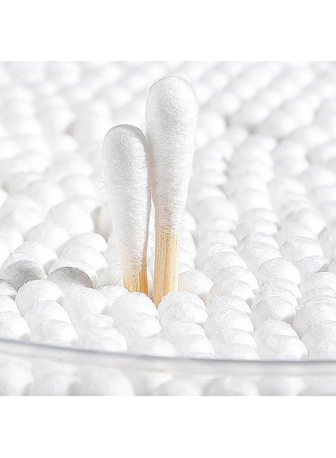 أعواد تنظيف الأذن القطنية – 200 قطعة – أعواد خشبية مزدوجة الرأس داخل علبة بلاستيكية للعناية اليومية بالأذن - Image 2