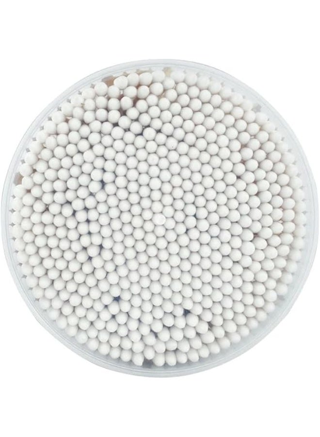 أعواد تنظيف الأذن القطنية – 200 قطعة – أعواد خشبية مزدوجة الرأس داخل علبة بلاستيكية للعناية اليومية بالأذن - Image 3