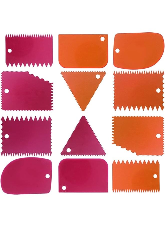Scraper Smoother Tool Set, DaKuan 12 pcs Cake Smoothing Cutter Plate Tool Combo, Cake Icing Scrapper Cake Edge Decorating Tool.