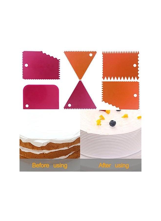 Scraper Smoother Tool Set, DaKuan 12 pcs Cake Smoothing Cutter Plate Tool Combo, Cake Icing Scrapper Cake Edge Decorating Tool.