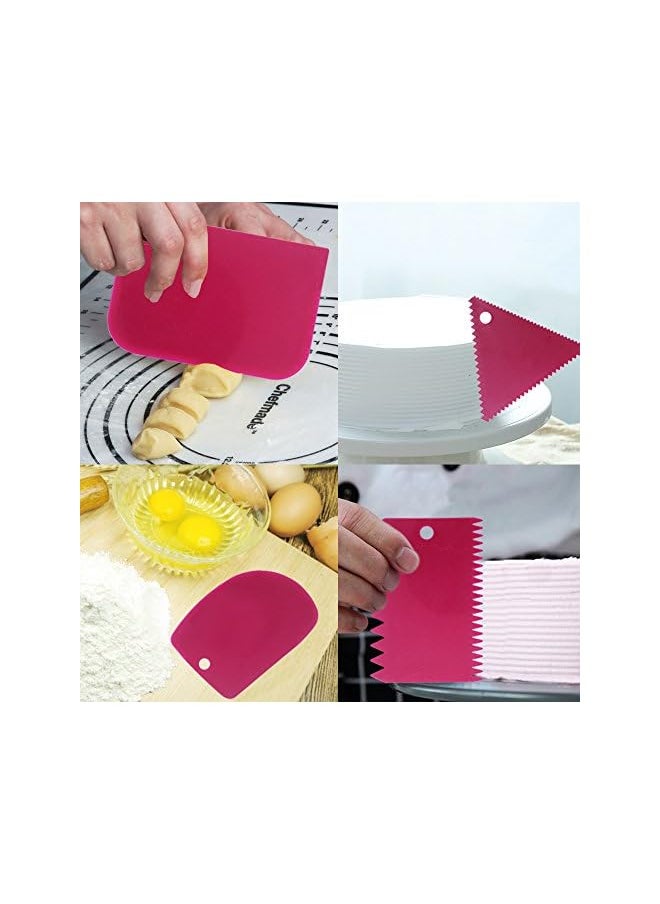 Scraper Smoother Tool Set, DaKuan 12 pcs Cake Smoothing Cutter Plate Tool Combo, Cake Icing Scrapper Cake Edge Decorating Tool.