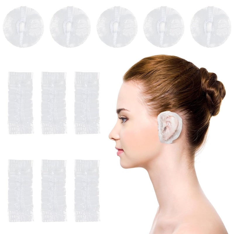 RXSHOPY Ear Caps for Shower, Hair Dye, Bathing I Waterproof Ear Protector, Pack of 100 - Image 1
