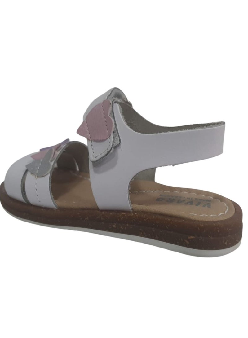 VIVARO Kids Shoes Summer Sandal Open Toe Soft Leather shoes with Heart for Girls Children  - Image 3
