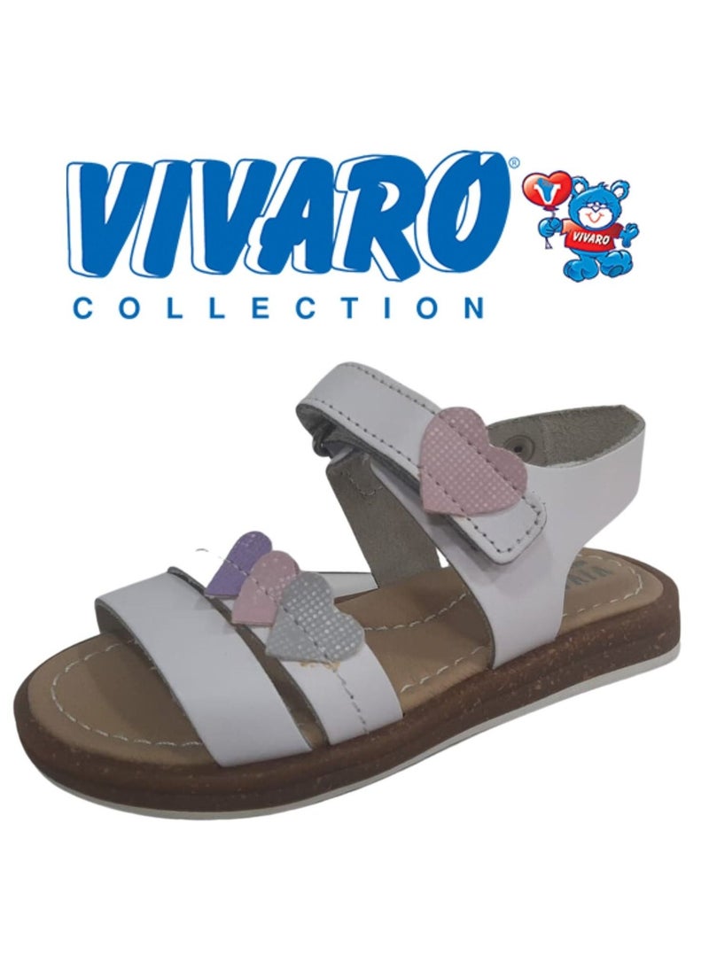 VIVARO Kids Shoes Summer Sandal Open Toe Soft Leather shoes with Heart for Girls Children  - Image 2