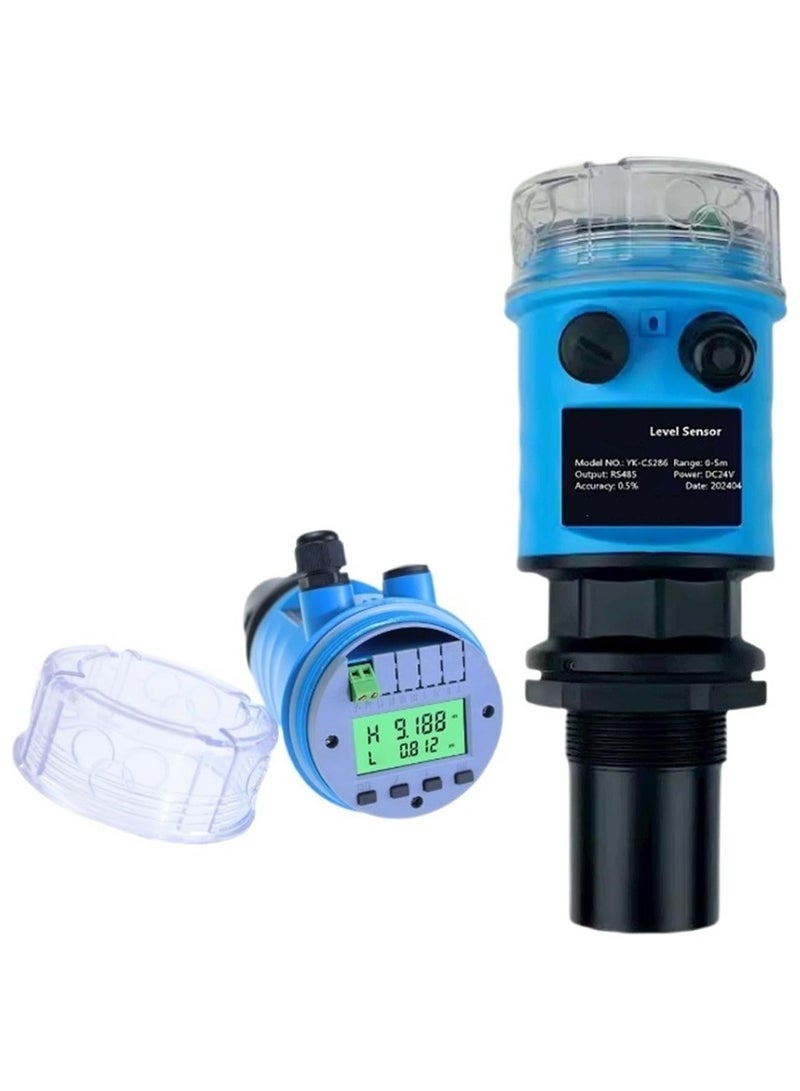 Ultrasonic Level Meter 4-20mA Output Integrated Sensor Level Meter silo Level Measurement Digital Display Water Level Sensor(0-2m 4-20mA) - Image 1
