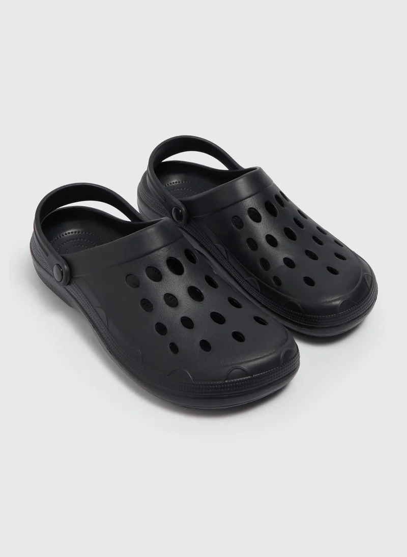 Matalan Black Basic Clogs