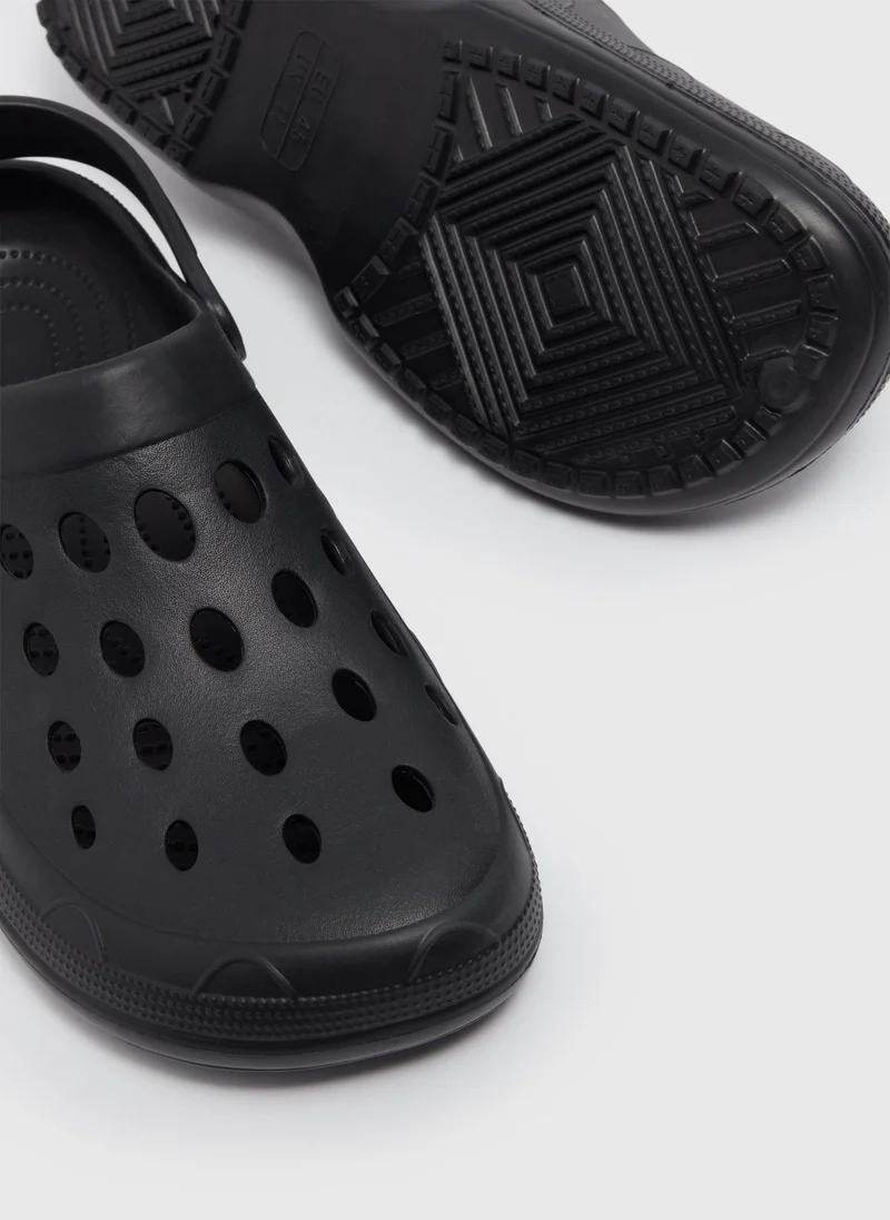 Matalan Black Basic Clogs