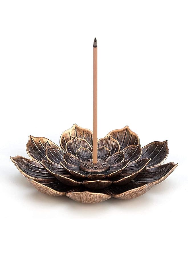 erorex Incense Burner Bowl Ceramic Handicraft Incense Holder For Sticks Coil Lotus Ash Catcher Tray 4.62 Inch Gray Incense Burner Holder For Home Fragrance Accessories  - Image 1