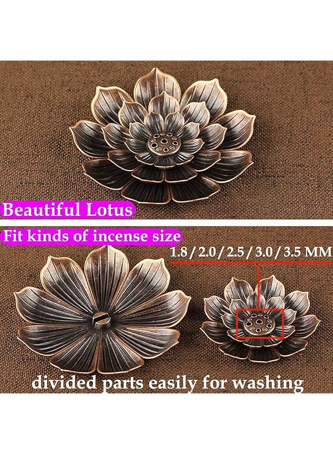 erorex Incense Burner Bowl Ceramic Handicraft Incense Holder For Sticks Coil Lotus Ash Catcher Tray 4.62 Inch Gray Incense Burner Holder For Home Fragrance Accessories  - Image 4