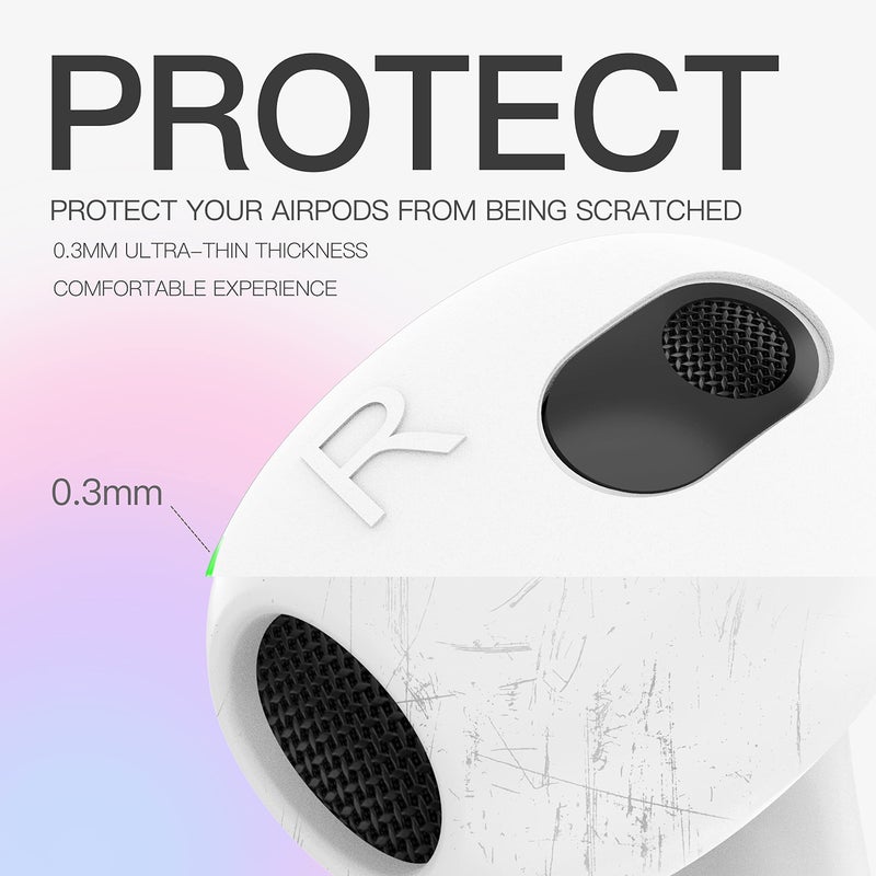 DamonLight Upgraded Cover for AirPods 3 [Fit in Case] Anti Scratches Add Grip Sport Ear Tips [US Patent Registered] Compatible with AirPods 3rd Generation (White) - Image 4
