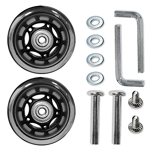 Rhinenet Replacement Luggage Suitcase Wheels OD 68mm Repair Kit Parts Axles Rubber Metal Clear Wheel Roller Bearings Tools Wear-Resistant Mute Flexible Set of (2) Wheels 68mm x 24mm x 6mm - Image 1