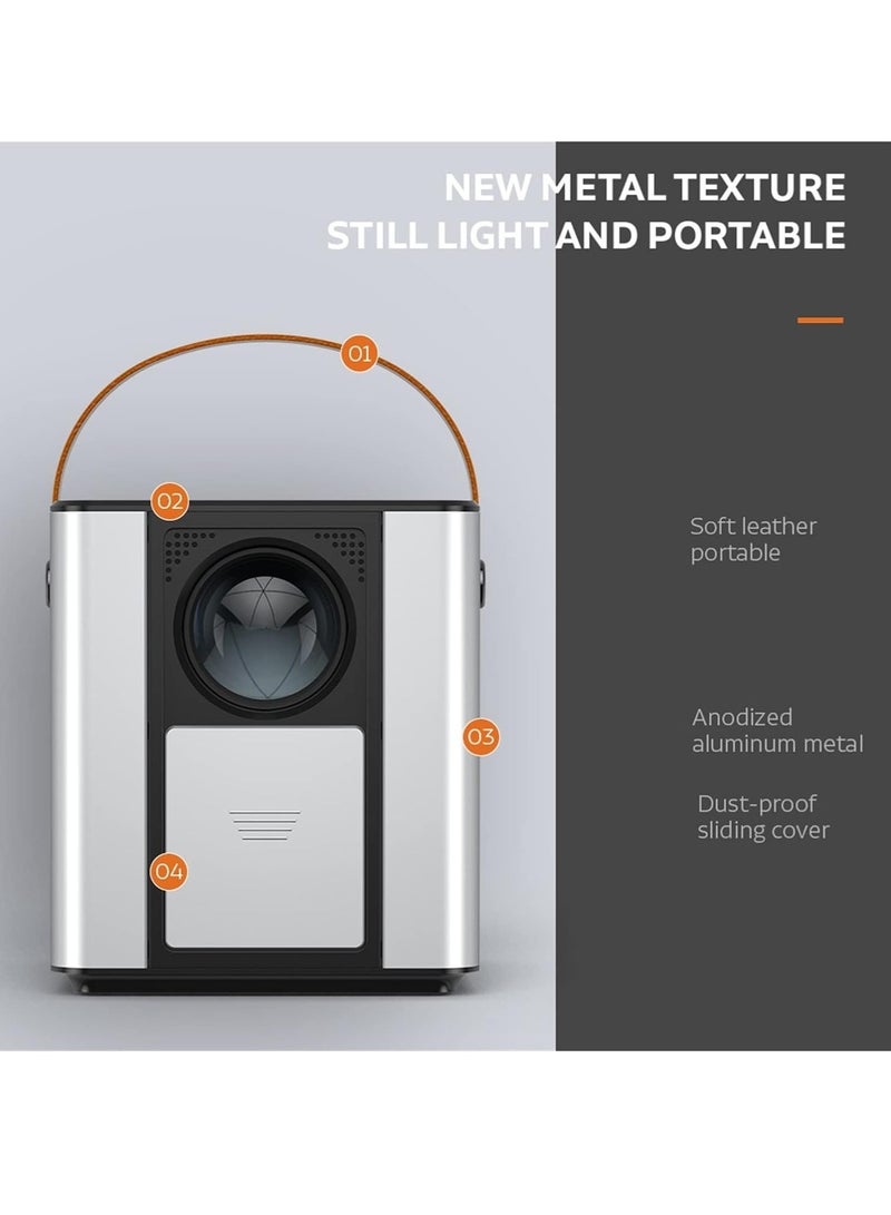 Mi VAZA جهاز عرض محمول، جهاز عرض صغير 3800 مصباح LED مع مكبر صوت بلوتوث، جهاز عرض أفلام خارجي صغير USB، أجهزة عرض مسرح منزلي ذكي LED للفيديو للمكتب المنزلي، (قطعة واحدة، أبيض 1) - Image 2