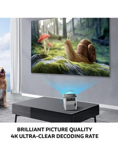 Mi VAZA Portable Projector, 3800led Small Projector With Bluetooth Speaker, USB Mini Outdoor Movie Projector, LED Video Smart Home Theater Projectors For Home Office, (1pc, White 1)  - Image 4