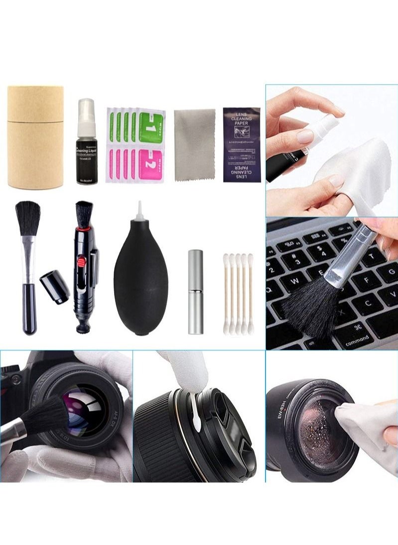 GHavii - 9 in 1 Camera Lens Cleaning Kit For DSLR Camera Canon Sony Nikon Mirrorless Camera Sensor Cleaning Kit Includes Lens Blower/Cleaner/Cotton Swab/Cleaning Cloth/Cleaning Pen/Cleaning Brush - Image 1